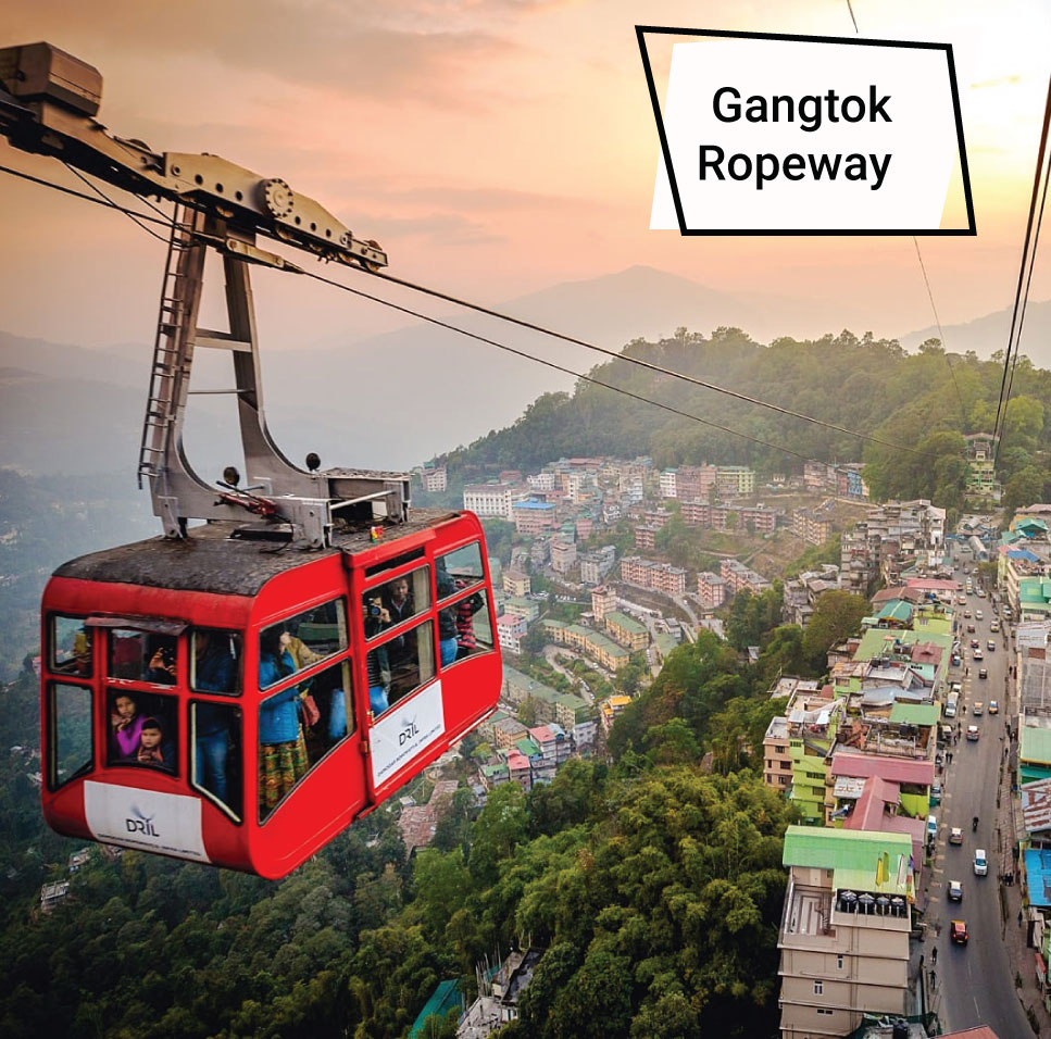 north east india tour itinerary, gangtok ropeway